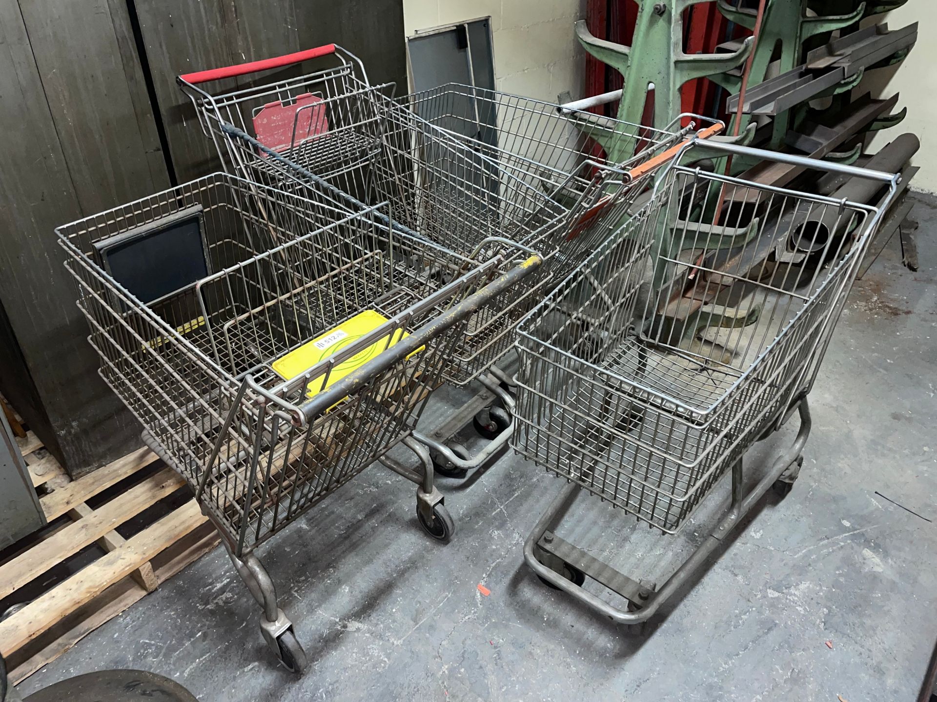 Lot with (4) Metal Shopping Carts