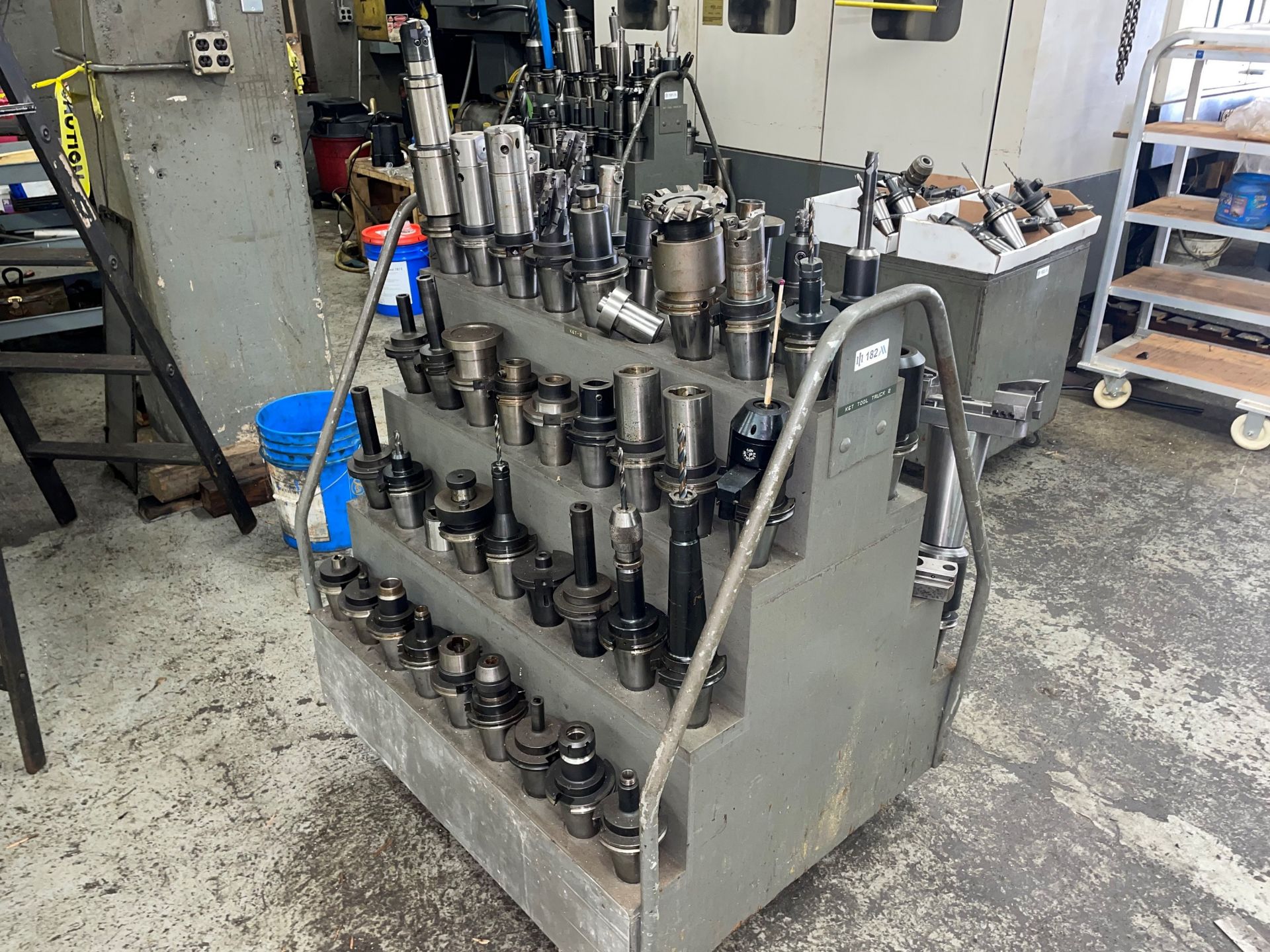 CAT 50 Tooling Cart with Approximately 60 Tool Holders
