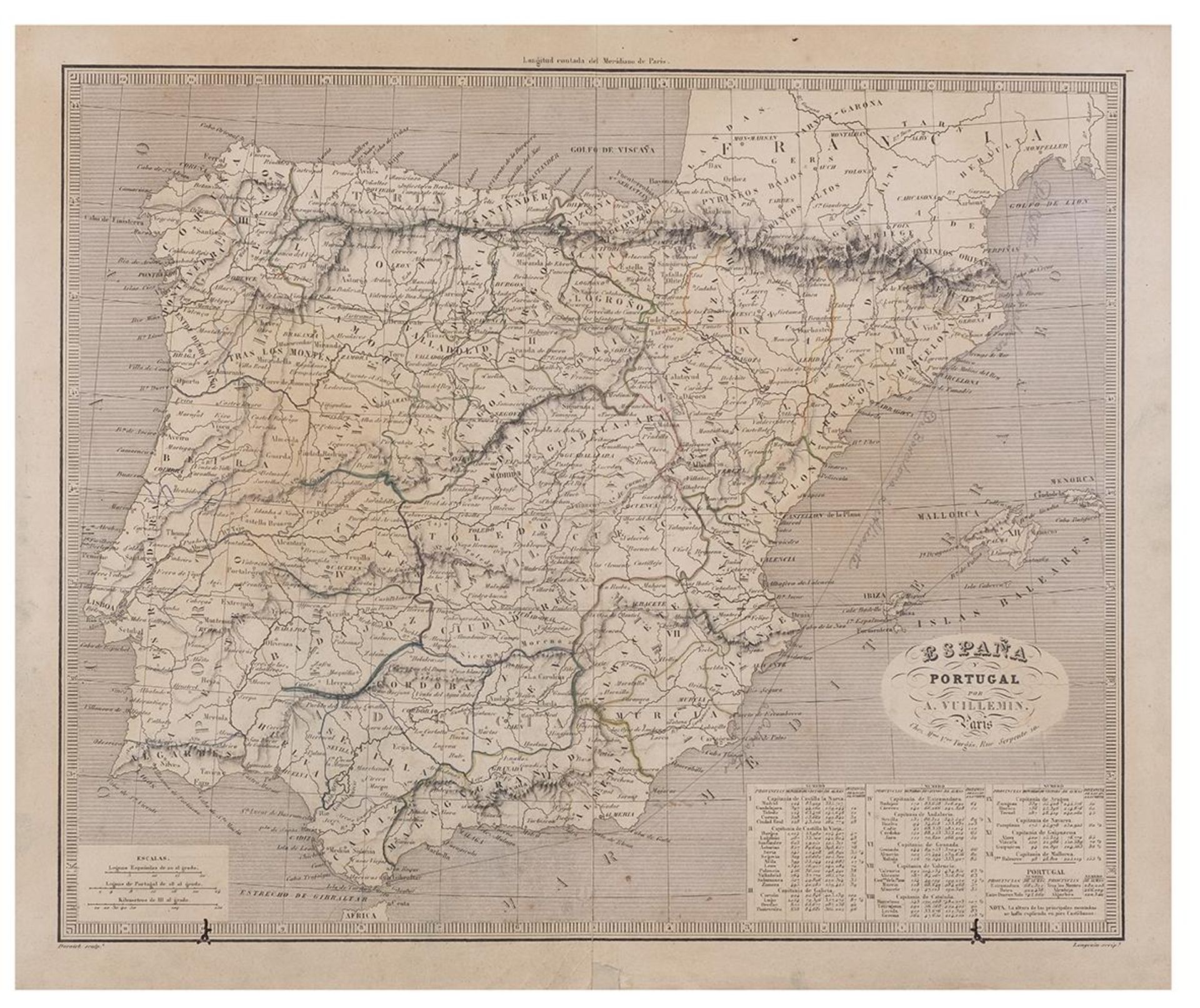 Mapa de España y Portugal