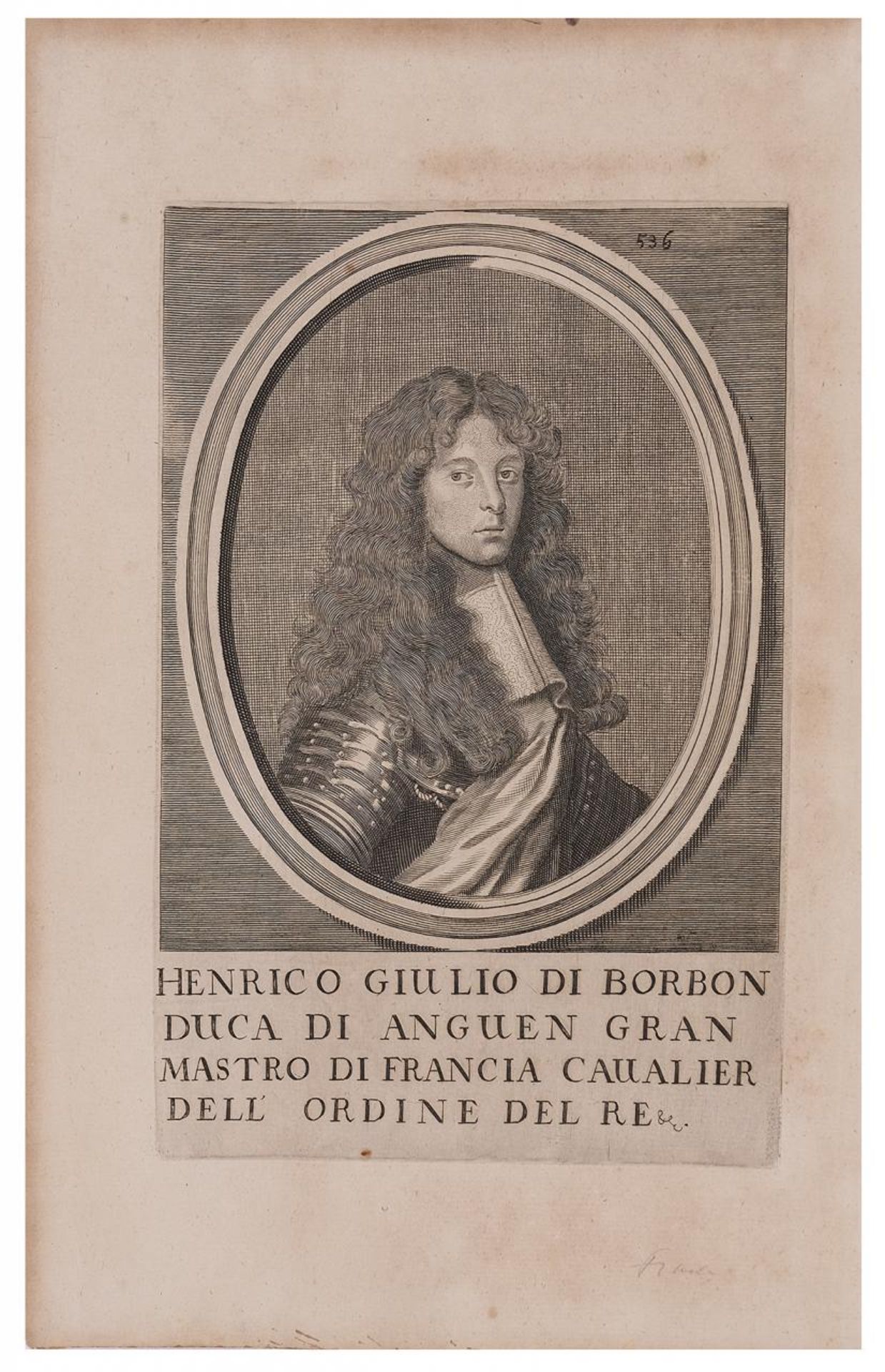 Retrato de D. Enrico Giulio di Borbone (París, 1643 – 1709), principe del sangue