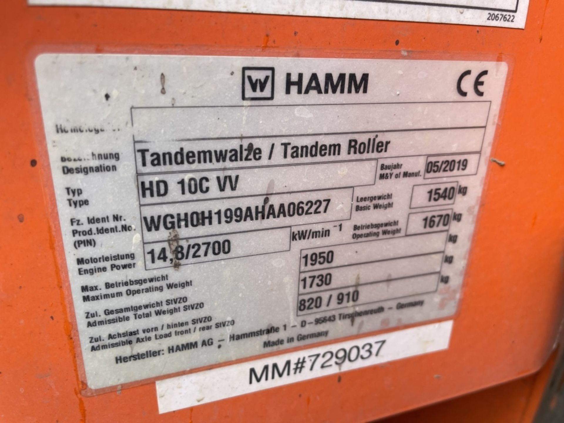 2019 Hamm HD 10C VV Tandem Vibratoory Roller - Bild 21 aus 26