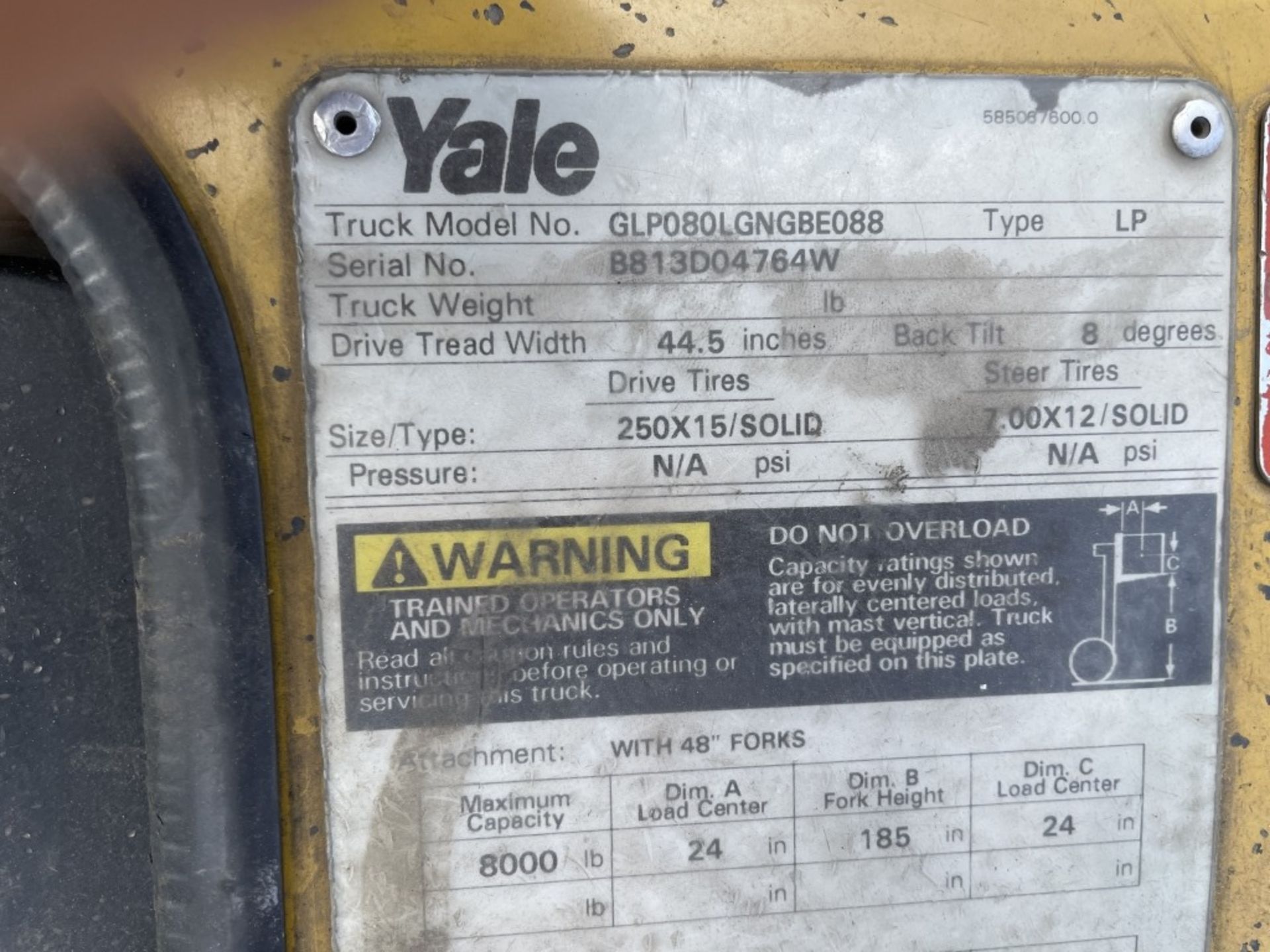 Yale GLP080 Forklift - Image 25 of 26