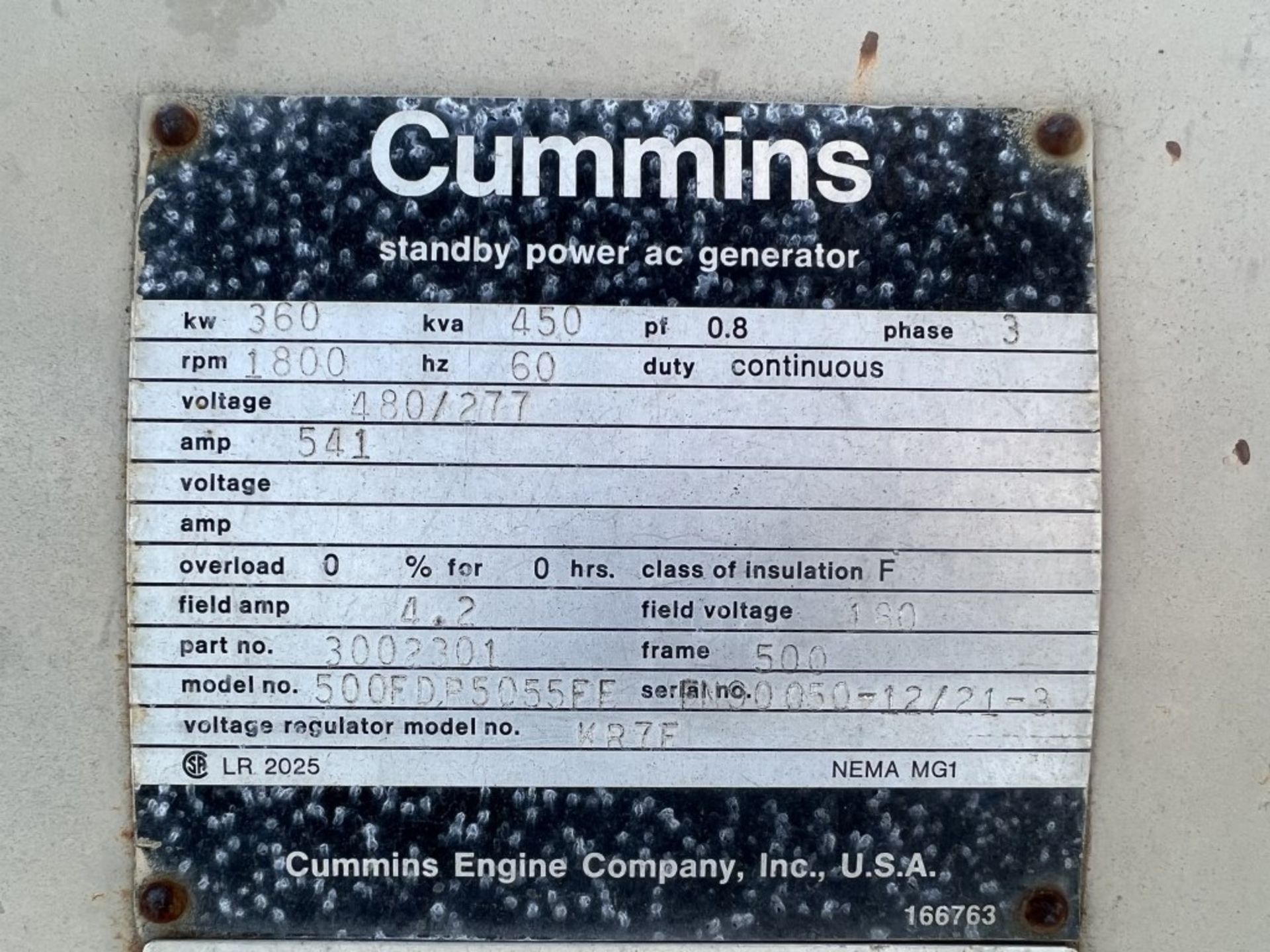 1978 Cummins 500FDP Skid Mounted Generator - Image 5 of 19