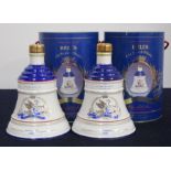 2 75cl Bells Wade Decanters to Commemorate The Birth of Princess Eugenie 23rd March 1990 original