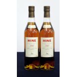 2 bts Hine Grande Champagne Cognac 1987 landed 1990 bottled 2004 Corney & Barrow Ltd