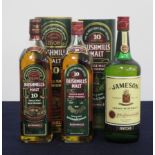 2 litre bts Bushmills 10 YO Single Malt Irish Whiskey 43% Original Tubes 1 litre bt Jameson Irish