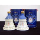 2 75cl Bells Wade Decanters to Commemorate The 90th Birthday of Her Majesty The Queen Mother