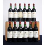 12 bts Ch. Pibran 1981 Pauillac, Cru Bourgeois Superieur, 5 i.n, 3 vts, 4 ts, 1 sl stl