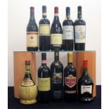 1 bt Ruffino Chianti 1977 straw basket 1 bt Chianti Rufina Riserva 1993 Villa di Vetrice i.n 1 bt