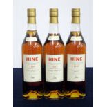 v 3 70-cl bts Hine Grand Champagne Cognac 1987 landed 1990, bottled 2006 for Corney & Barrow 40%