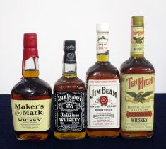 1 75-cl bt Maker's Mark Bourbon Whisky 45% 1 70-cl bt Jack Daniel's Whiskey 43% 1 litre bt Jim