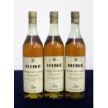 3 bts Hine Grande Champagne Cognac 1971 landed 1973 bottled 1991 by London Bridge Bonded Bottlers sl