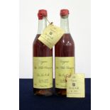 2 70-cl bts Dom de La Motte Fine Petite Champagne Cognac 40.6% believed distilled 1914 bottle N°