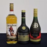 1 litre bt Captain Morgan Original Spiced Gold 1 70-cl bt Asda 5 YO XO (Bardinet) 1 70-cl bt Three