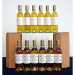 12 hf bts Ch. Rieussec 2008 Fargues (Sauternes) 1er Cru Classé, i.n, sl nicks to rear labels