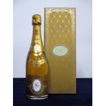 1 bt Louis Roederer Cristal Champagne 1995 oc cellophane wrapped, presentation case