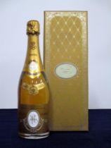 1 bt Louis Roederer Cristal Champagne 1995 oc cellophane wrapped, presentation case