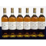 6 bts Ch. Rieussec 2001 Fargues (Sauternes) 1er Cru Classé, i.n, sl nicks to rear labels