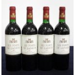 4 bts Ch. Les Forts de Latour 1985 Pauillac 2nd wine Ch. Latour 3 i.n, 1 vts, 1 vsl stl