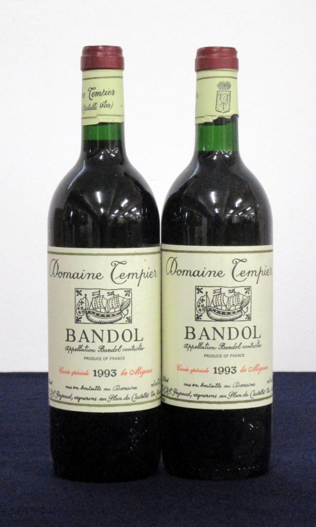 2 bts Bandol Cuvée Spéciale La Migoua 1993 Dom Tempier hf/i.n, i.n, 1 vsl foil damage