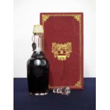 1 bt Prunier 1865 Cognac with Cut Glass and Etched Decanter in lined presentation case with stopper