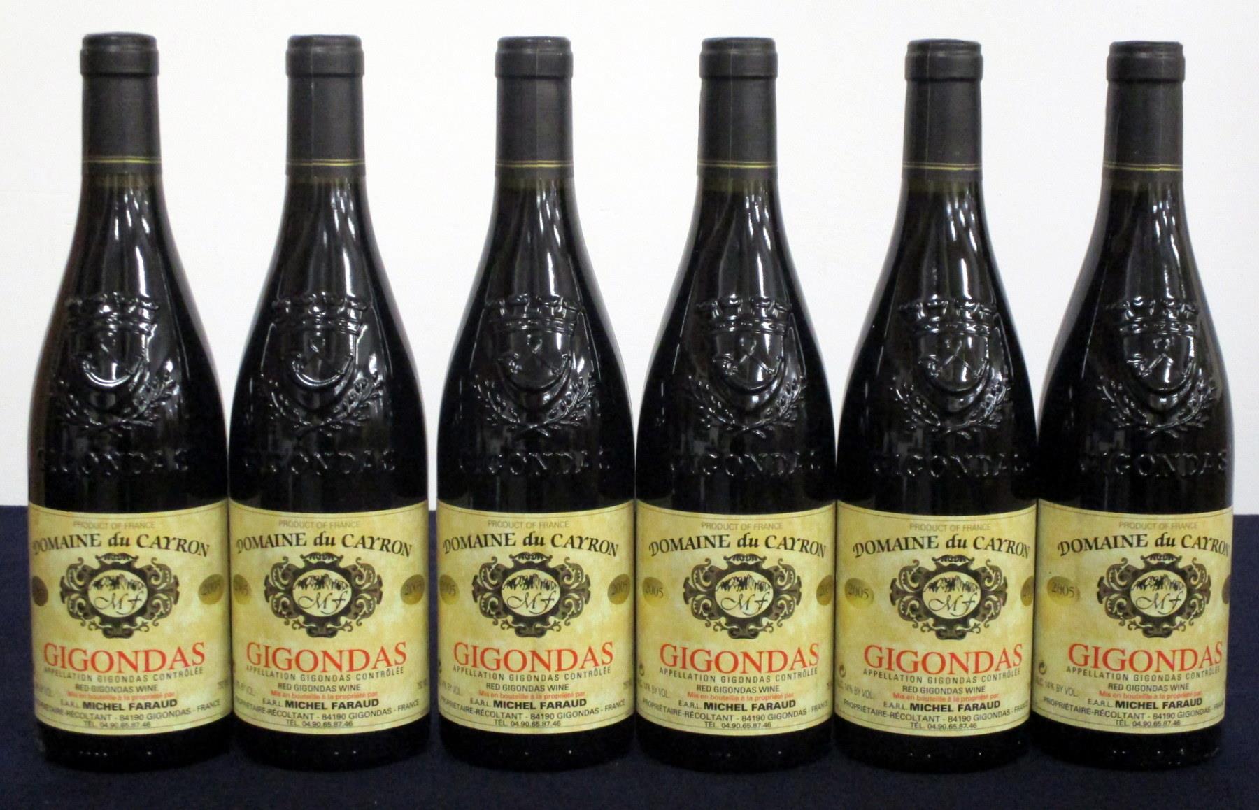 6 bts Gigondas 2005 Dom du Cayron 2 hf, 4 hf/i.n