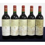 5 bts Ch. Mouton-Rothschild 1993 Pauillac, 1er Cru Classé Balthus Label, hf, dstl