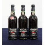 3 bts Taylors LBV 1983 bottled 1988 i.n, vsl torn labels