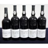 1 bt Taylors 1985 vintage Port 4 bts Taylors 2011 Vintage Port Above five bottles