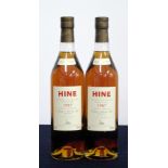 2 bts Hine Grande Champagne Cognac 1987 landed 1990 bottled 2004 Corney & Barrow Ltd