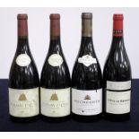 2 bts Volnay 1er Cru Les Caillerets 2008 Pierre André i.n, vts, scuffed labels, sl bs 1 bt Moulin-