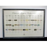 A Framed Print Ch. Mouton Rothschild Labels 1945-1996, 106 cm x 62 cm (inc Frame)