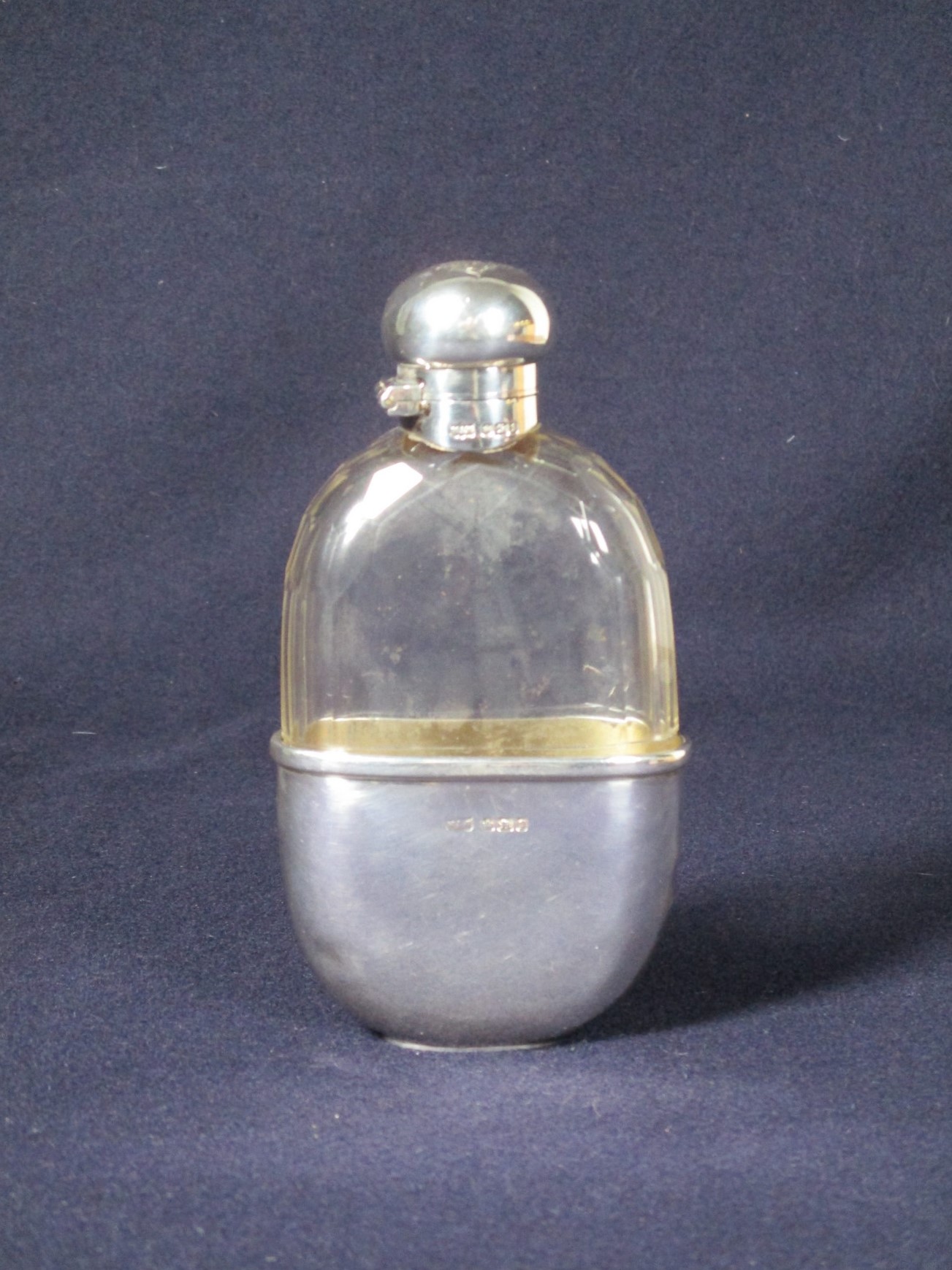 A Silver and Glass Hipflask, Sheffield 1899 - Mappin and Webb