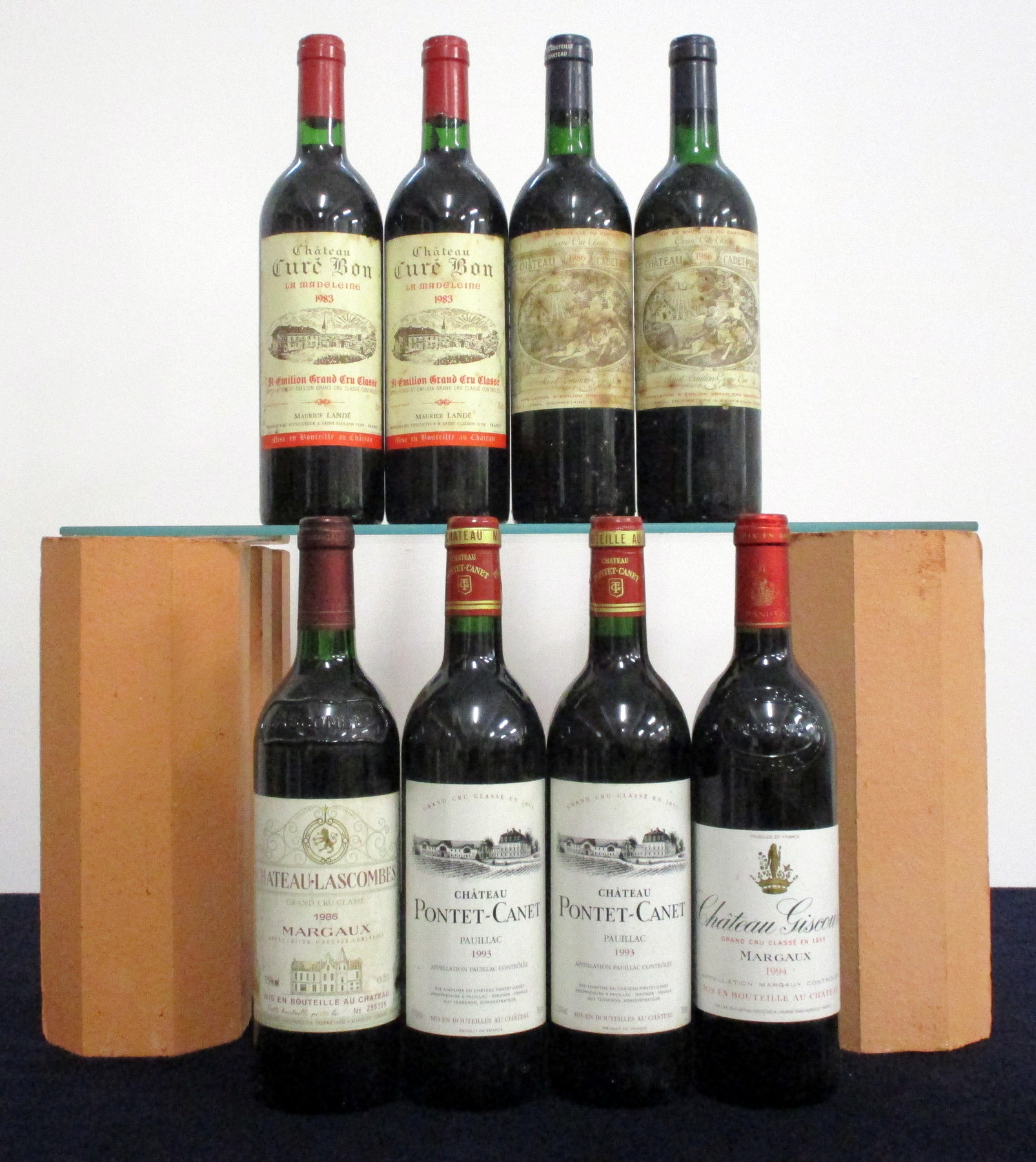 2 bts Ch. Curé Bon La Madeleine 1983 St-Émilion Grand Cru Classé i.n, vsl bs 2 bts Ch. Cadet-Piola