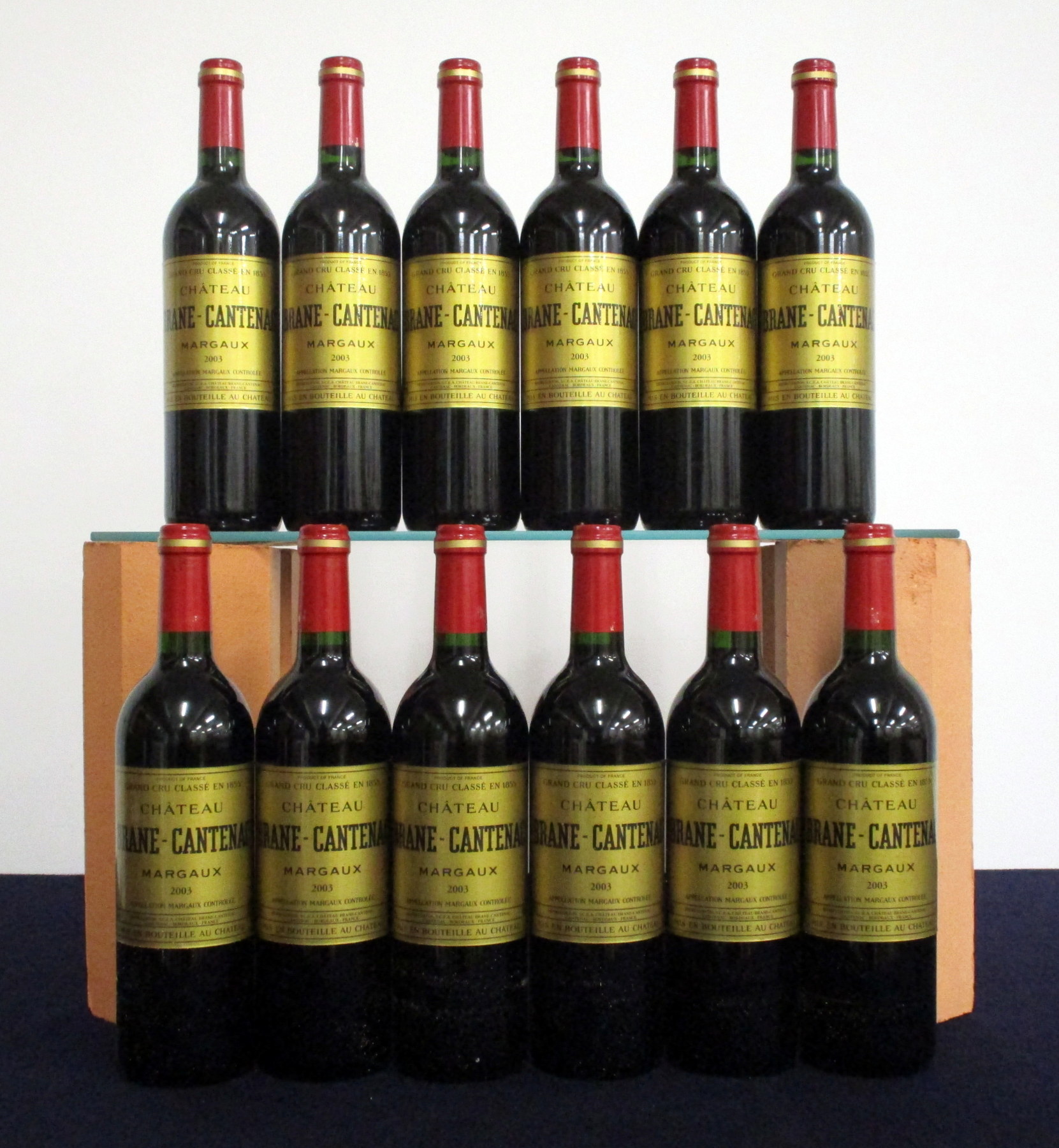 12 bts Ch. Brane-Cantenac 2003 owc (split lid) Cantenac (Margaux) 2me Cru Classé i.n