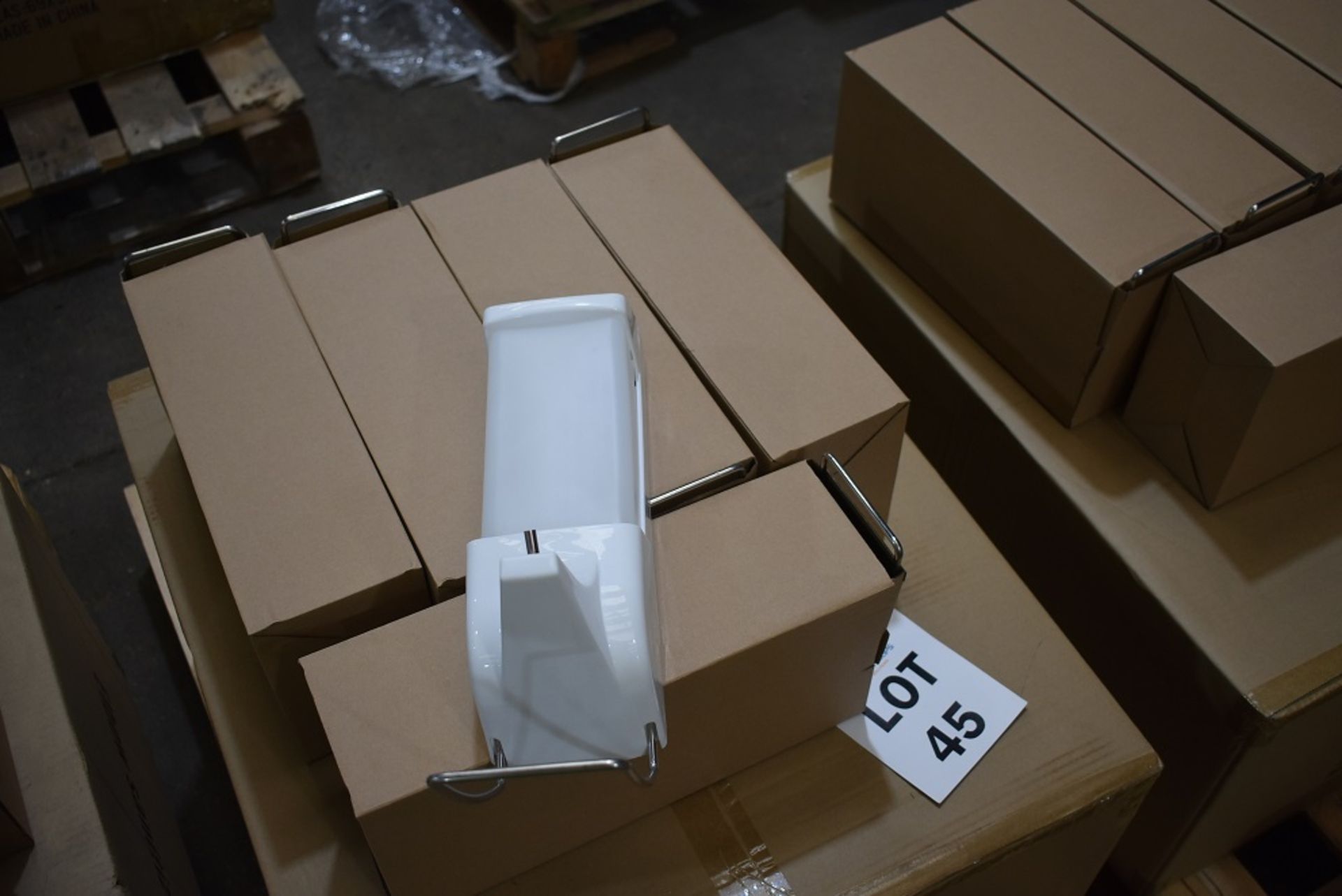 25 NEW & UNUSED BOXED ELBOW OPERATED SANITIZER DISPENCERS