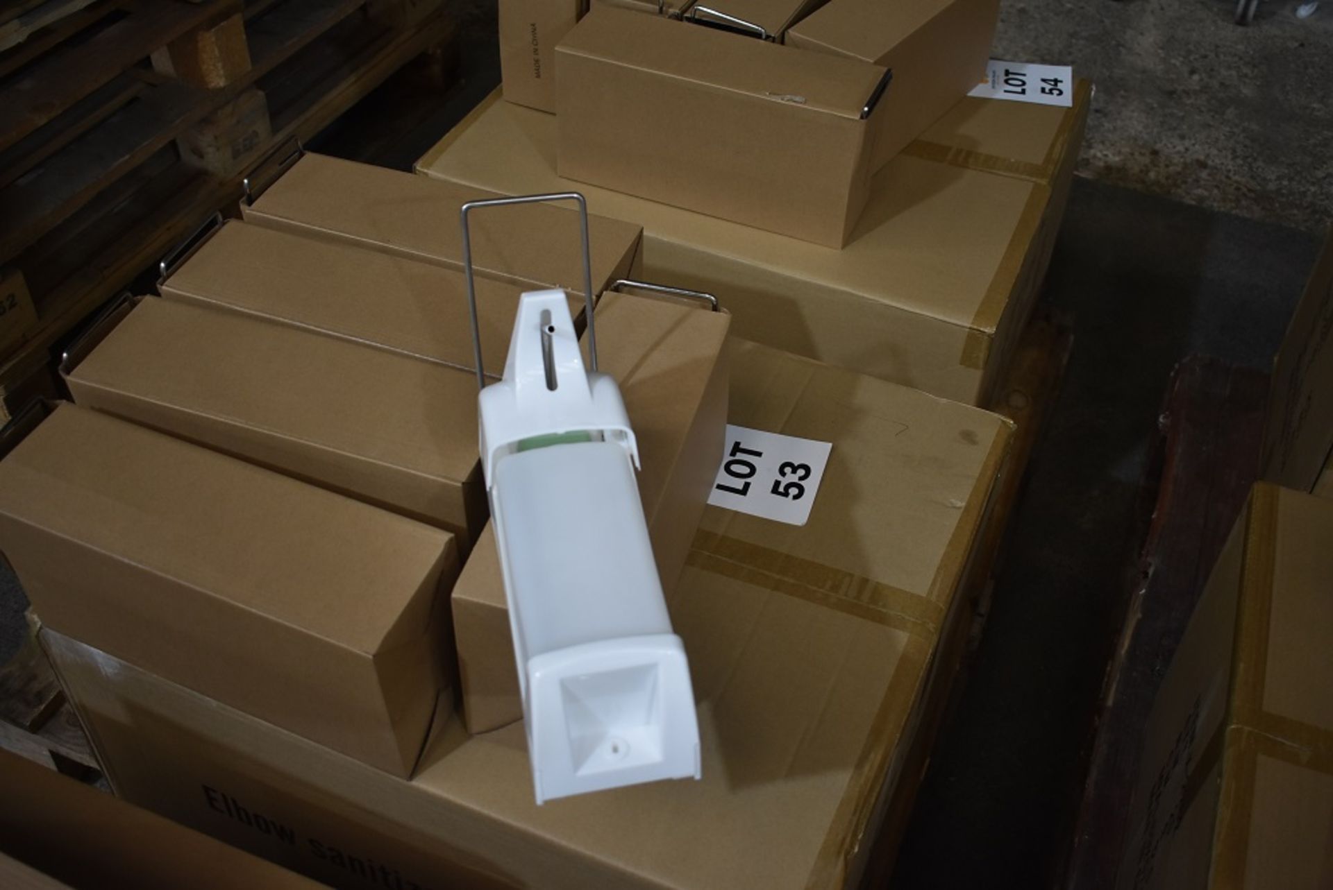 25 NEW & UNUSED BOXED ELBOW OPERATED SANITIZER DISPENCERS