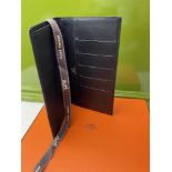 Hermes Paris Long Mens Leather Bill Wallet Monogrammed Edition