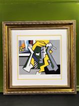 Roy Lichtenstein 1923-1997 "Hair Pulling Girl"Numbered Ltd Edition of 150 Lithograph #126, Ornate Fr