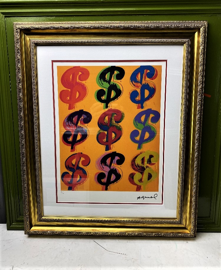 Andy Warhol (1928-1987) "$” Castelli NY Original Numbered Lithograph #5/100, Ornate Framed. - Image 4 of 7