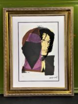 Andy Warhol (1928-1987) “Jagger” Numbered Ltd Edition of 125 Lithograph #47, Ornate Framed.