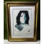 Andy Warhol (1928-1987) “Jagger” Numbered Ltd Edition of 125 Lithograph #20, Ornate Framed.