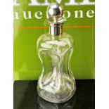 1890 Mappin & Webb Large Pinch Glass Decanter With Solid Silver Stopper & Collar