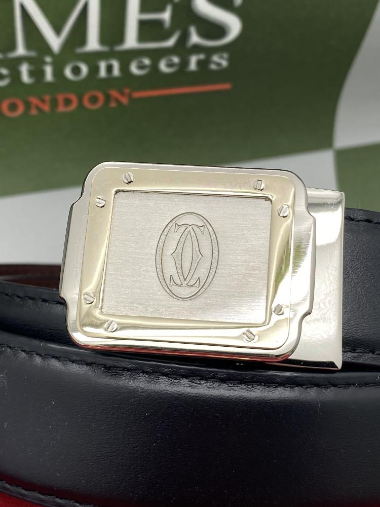 Cartier Paris Santos Edition Gold Plated Buckle & Leather Belt