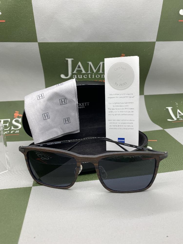 Hackett London Gent`s Zeiss Titanium/Carbon Fibre Dark Wood Framed Sunglasses - Image 5 of 5