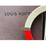Louis Vuitton Red And Wood Bangle Bracelet With Gold Trim