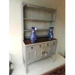 A Rustic Grey Painted & Waxed Sideboard, Having Two Short Drawers above two cupboard doors
