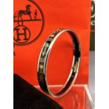 Hermes "Fluer De Lis" Classic Monogram & Silver Bracelet