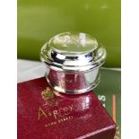 Asprey -London Sterling Silver Pill / Trinket Box. Rare Example