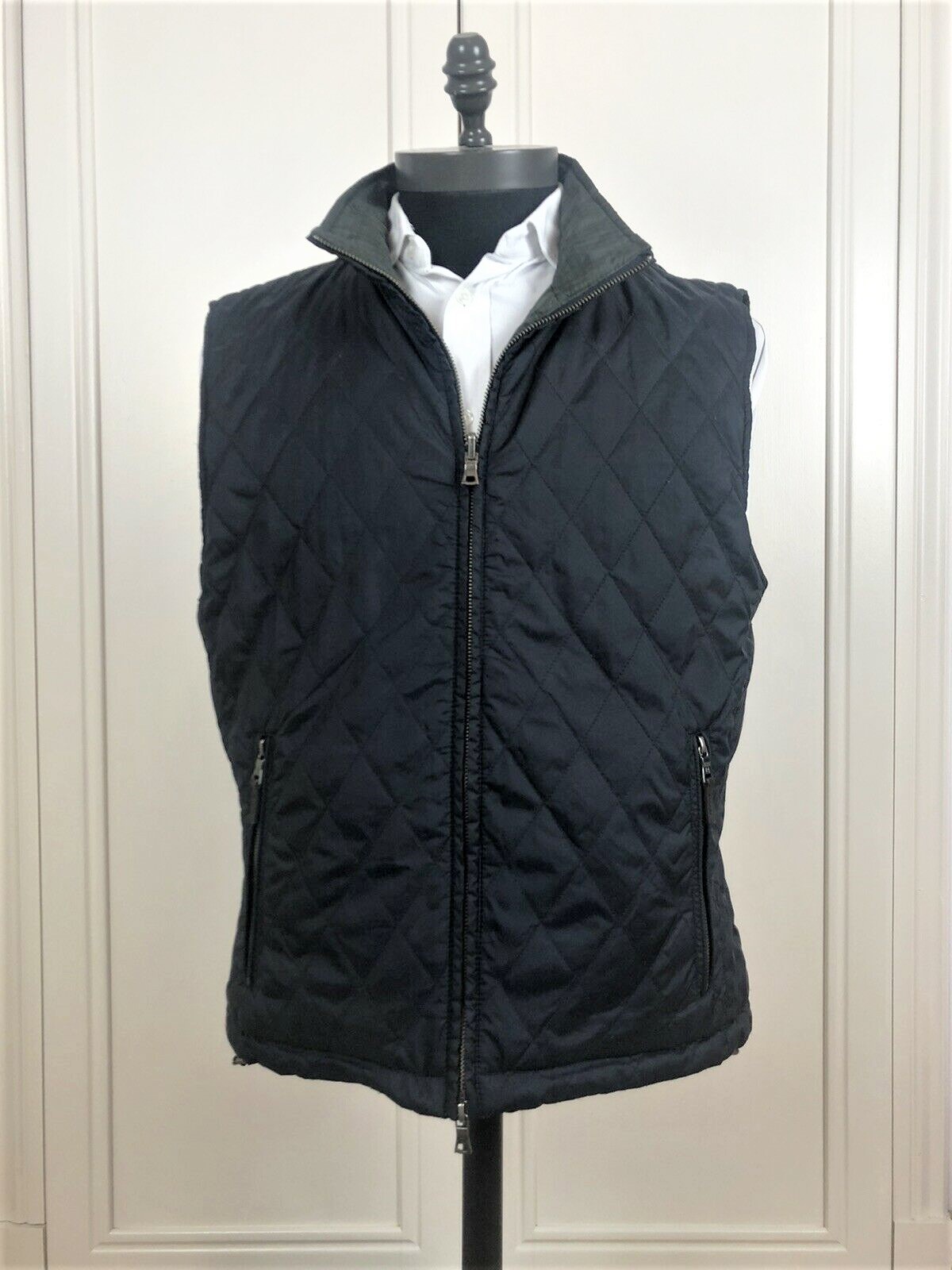 Hackett Reversible Navy & Green Check Gilet/Under Jacket